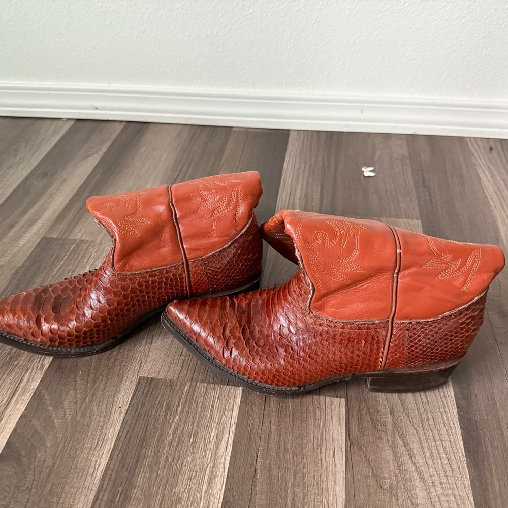 Men's Western Leather Boots - Rich Brown - Picture 10 of 13